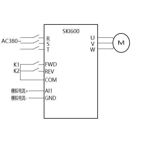 SK600三科變頻器外部端子啟停電流信號(hào)調(diào)速視頻指導(dǎo)
